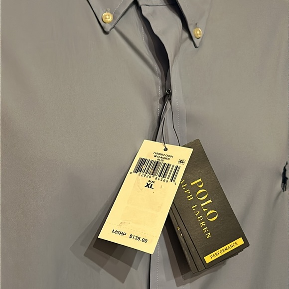 Ralph Lauren Blue Performance Stretch Wicking Button Down Shirt - Picture 7 of 8